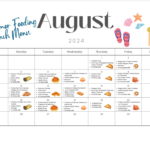 August Summer Calendar Schedule