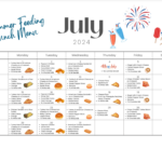 July Summer Calendar Schedule