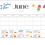 June Summer Calendar schedule